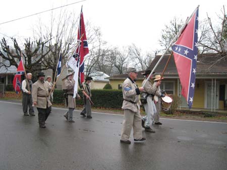 Photo 3 of SCV members marching in the Leipers Fork Christmas Parade
