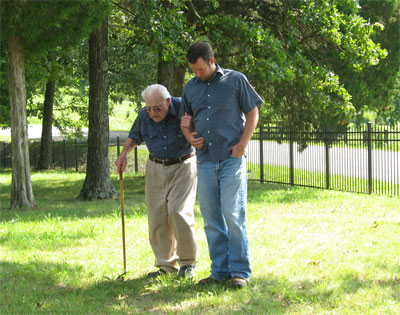 Camp 2034 member Mr. Carl Walker visits the Historic Walker Cemetery