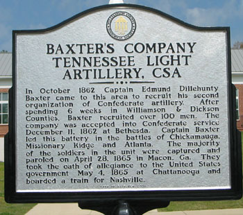 picture of historic marker, Baxter's side